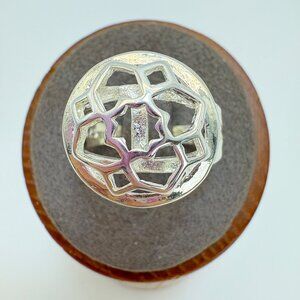 VTG Sterling Silver 925 Open Star & Heart Design Split Shoulders Ring Size 8.5